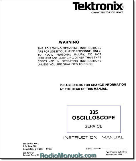 Tektronix 335 Service Manual